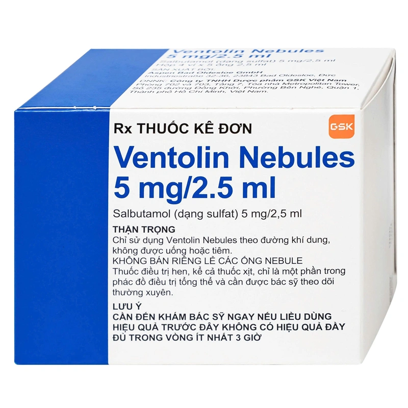 Dung dịch khí dung Ventolin Nebules 5mg trị hen suyễn (20 ống x 2.5ml) - 1